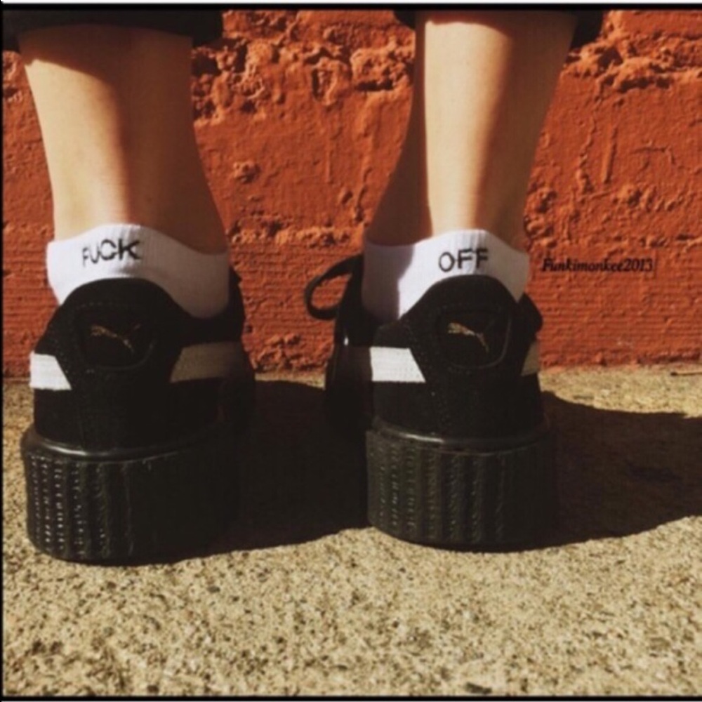 Brandy Melville white F-off socks